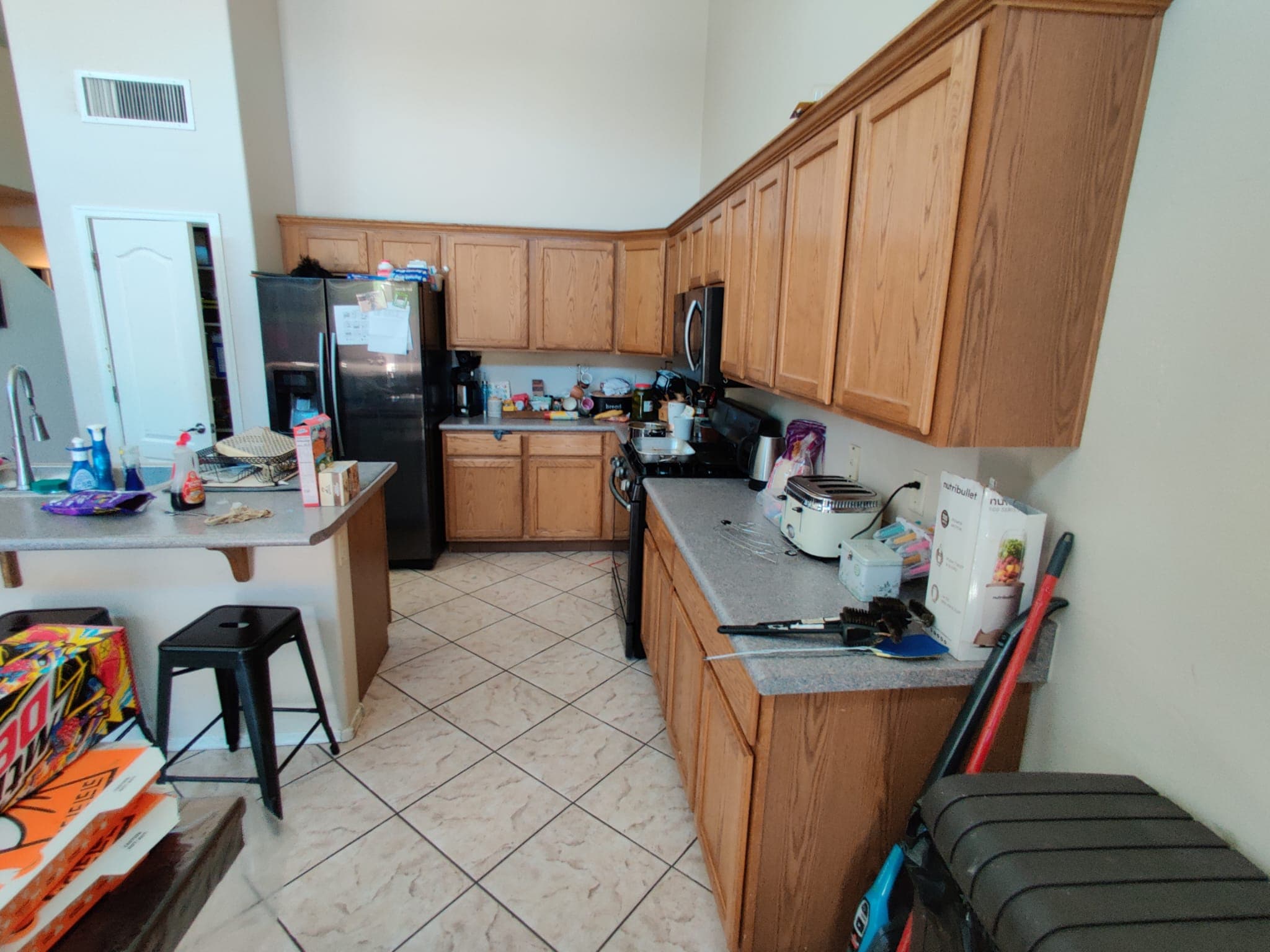 Kitchen Cabinet Refinish - Before